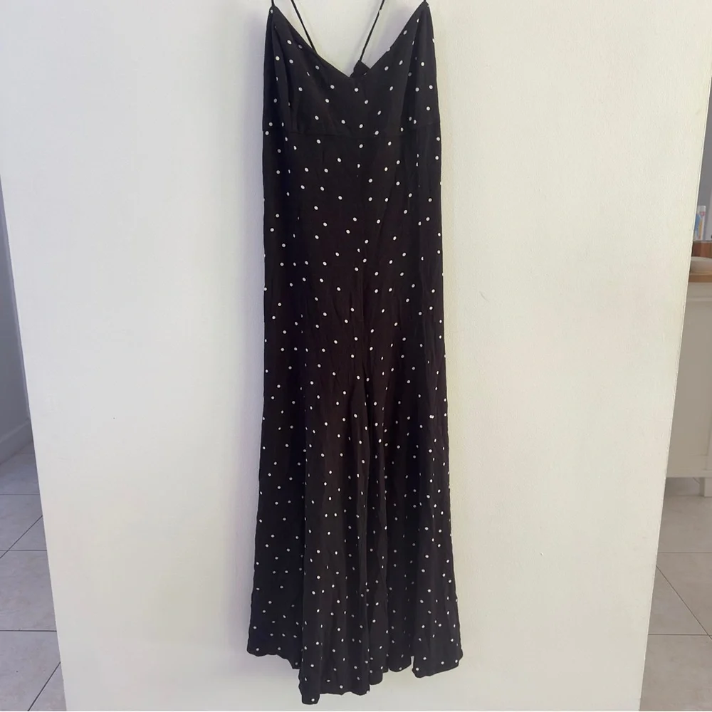 Free People  Polka Dot Wide Leg Jumpsuit Sz L - Picture 4 of 8